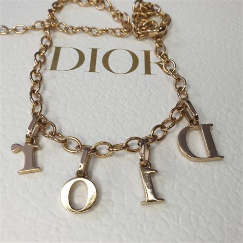 dior pink necklace|Dior letters necklace value.